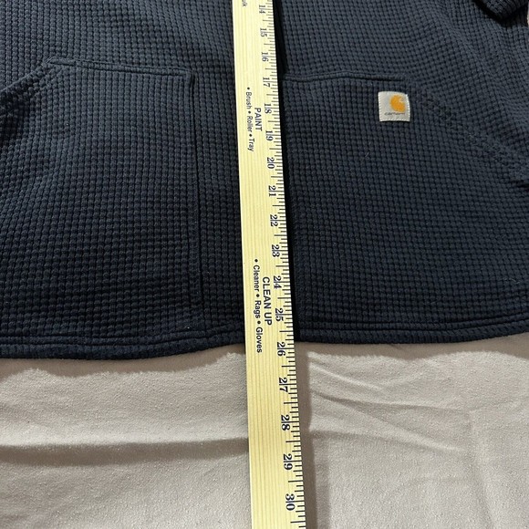 Carhartt Relaxed Fit Hoodie Women’s XL Pullover Navy Blue Waffle Knit - Picture 8 of 8